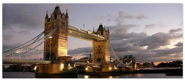Tablou - Tower Bridge la noapte (120x50 cm)