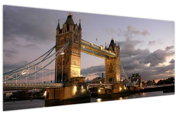 Tablou - Tower Bridge la noapte (120x50 cm)