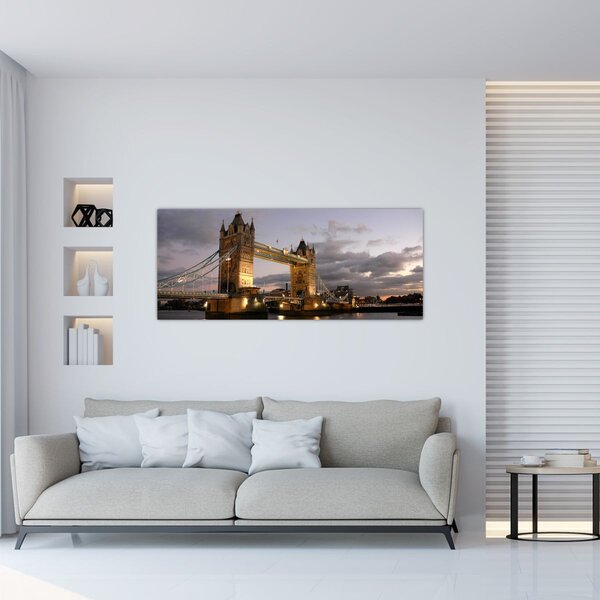 Tablou - Tower Bridge la noapte (120x50 cm)