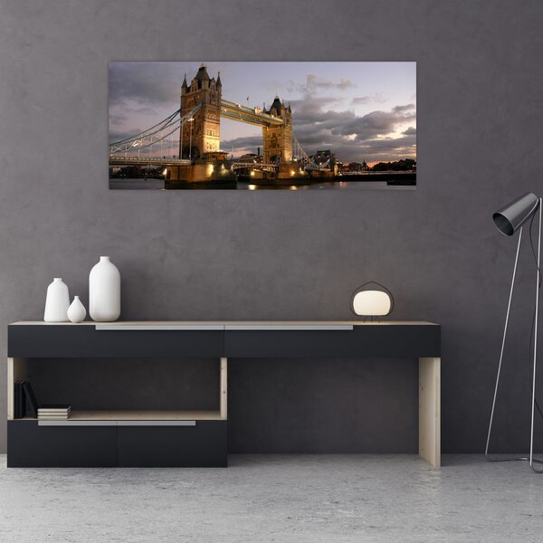 Tablou - Tower Bridge la noapte (120x50 cm)
