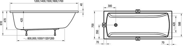 Ravak Classic II cada dreptunghiulară 120x70 cm alb CC11000000