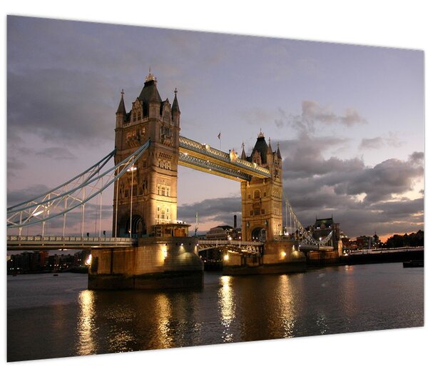Tablou - Tower Bridge la noapte (90x60 cm)