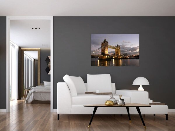 Tablou - Tower Bridge la noapte (90x60 cm)