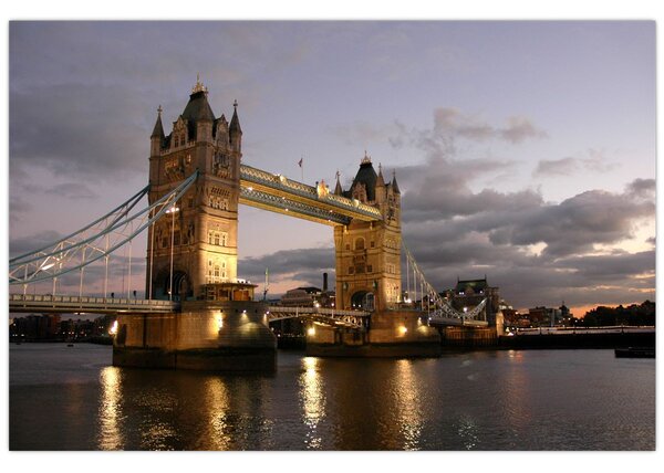 Tablou - Tower Bridge la noapte (90x60 cm)
