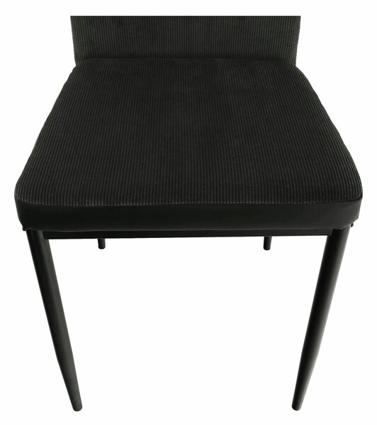 Scaun ENRA, gri inchis/negru, textil/metal, 41x46x98 cm
