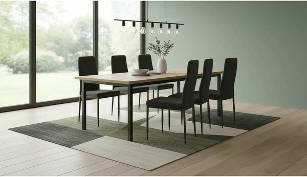 Scaun ENRA, gri inchis/negru, textil/metal, 41x46x98 cm