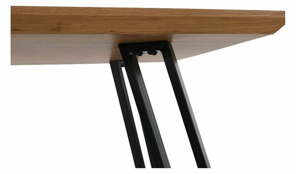 Masa PEDAL, stejar/negru, 140x80x76 cm