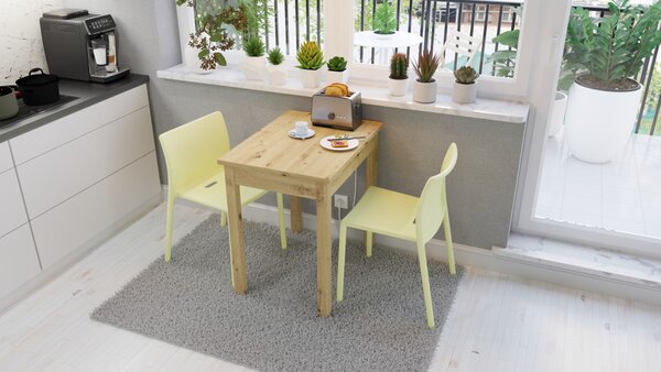 Masă de dining, culoare stejar. SENDI 75×55 cm
