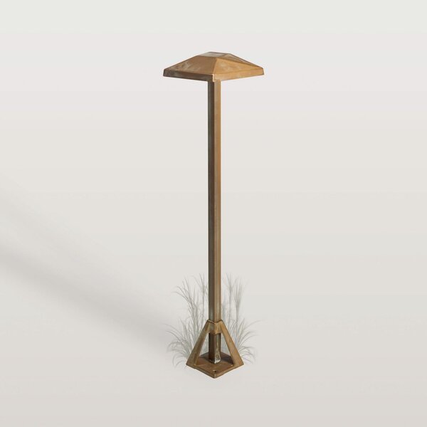 Moretti Luce Lampă cu soclu LED Aura Edge, înălțime 50 cm, alamă antică, Bronz / Alamă Veche, Alamă, Casă de țară / Rustic
