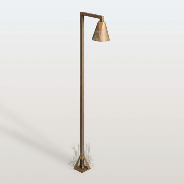 Moretti Luce Bornă luminoasă LED Silva Disk, 100 x 19 cm, alamă antică, Bronz / Alamă Veche, Alamă, Casă de țară / Rustic