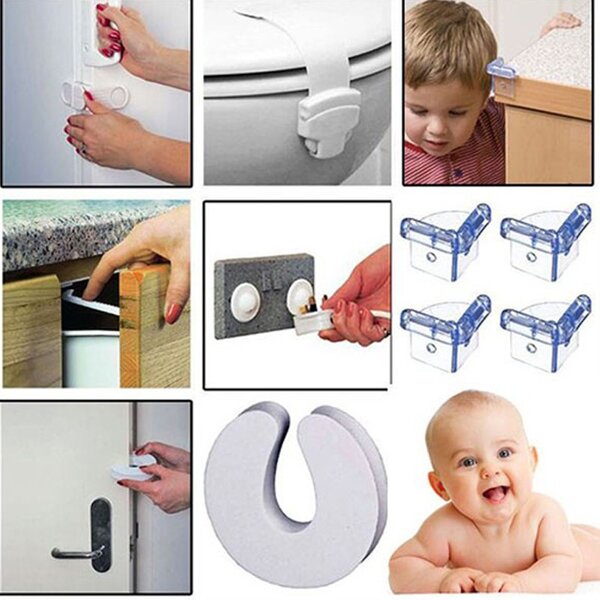 Kit protectie mobilier copii, 30 de accesorii, plastic