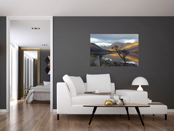 Tablou - Munții de lângă lac (90x60 cm)