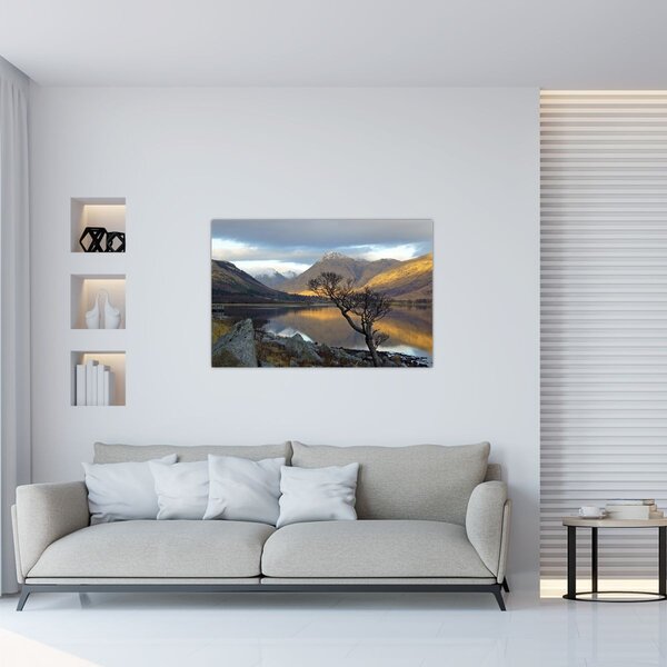 Tablou - Munții de lângă lac (90x60 cm)