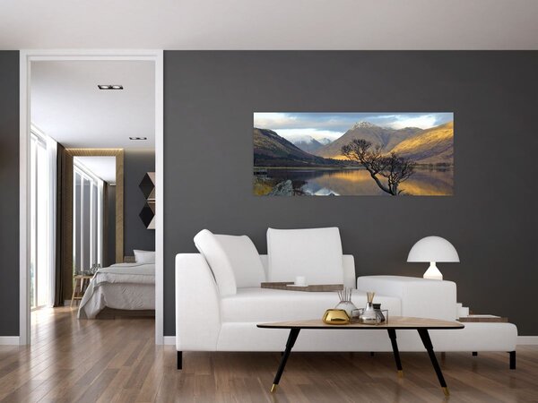 Tablou - Munții de lângă lac (120x50 cm)