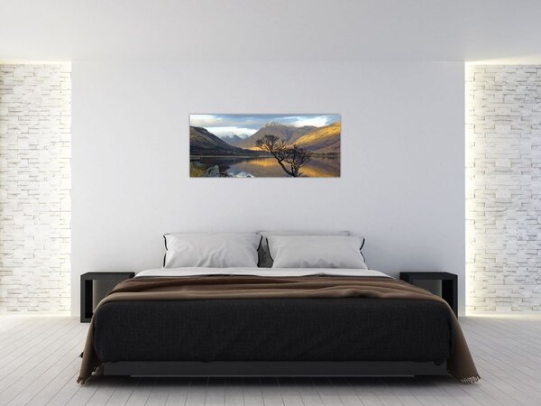 Tablou - Munții de lângă lac (120x50 cm)