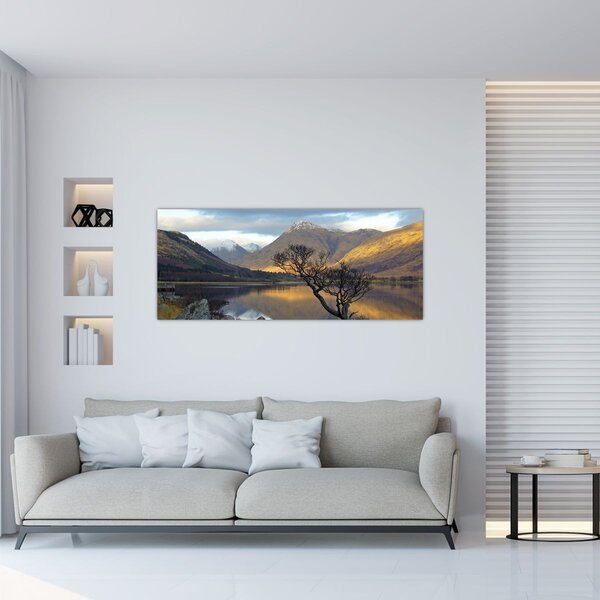 Tablou - Munții de lângă lac (120x50 cm)