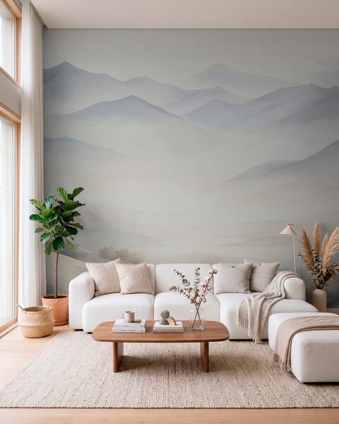 Tapet Peisaj montan cu relief variat, Fototapet Natură, w05834 : Uwalls.ro