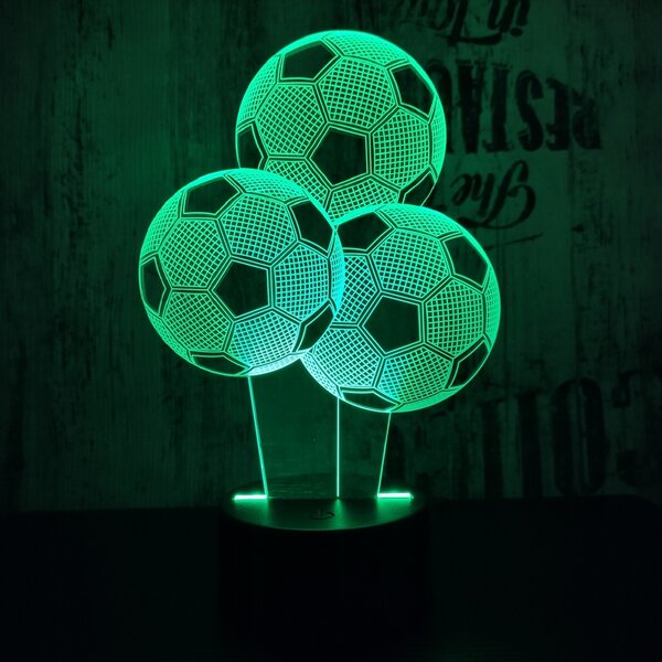 Lampă LED 3D Balon de Mingi de fotbal cu iluminizare în 7 culori