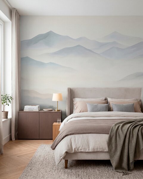 Tapet Peisaj montan cu relief variat, Fototapet Natură, w05834 : Uwalls.ro
