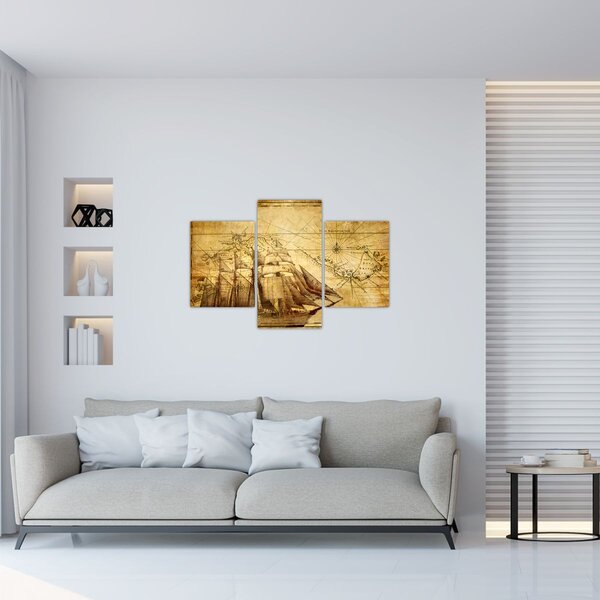 Tablou - Harta veche (90x60 cm)