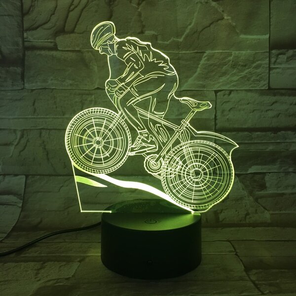 Lampă LED 3D Mountain bike cu iluminizare în 7 culori