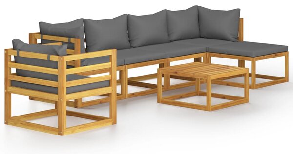 Set mobilier grădină cu perne, 7 piese, lemn masiv de acacia