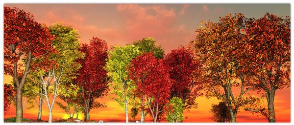 Tablou - Copaci colorate (120x50 cm)