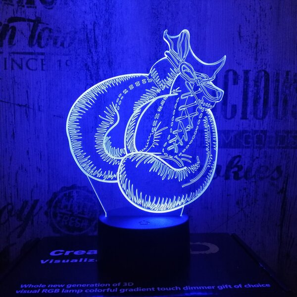 Lampă LED 3D Mănuși de box cu iluminizare în 7 culori