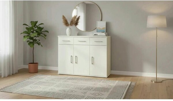 Comoda RESITA TYP 3, alb, DTD laminat, 105x35x80 cm