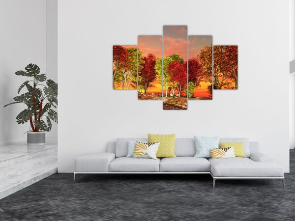 Tablou - Copaci colorate (150x105 cm)