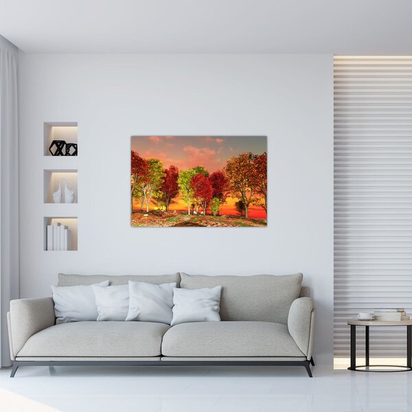 Tablou - Copaci colorate (90x60 cm)