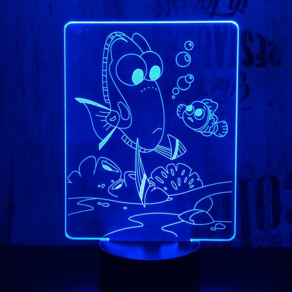 Lampă LED 3D Peștișor cu iluminizare în 7 culori