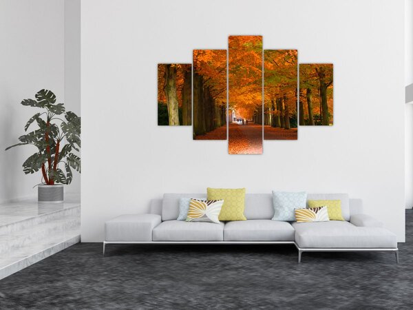Tablou - Bulevardul de copaci în toamnă (150x105 cm)