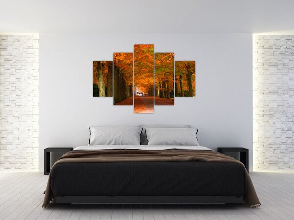 Tablou - Bulevardul de copaci în toamnă (150x105 cm)