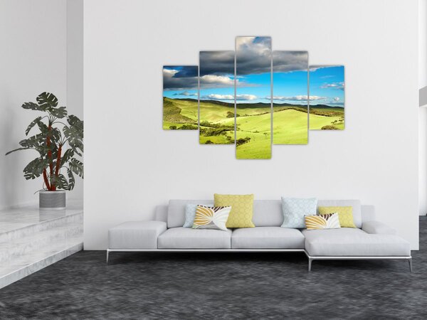 Tablou - Peisaj verde cu dealuri (150x105 cm)