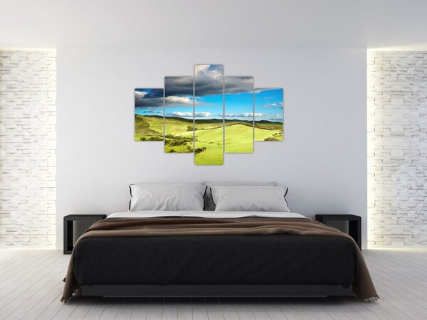 Tablou - Peisaj verde cu dealuri (150x105 cm)