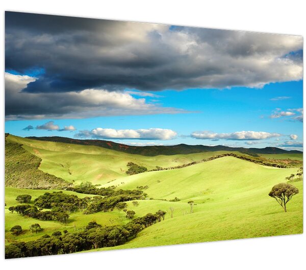 Tablou - Peisaj verde cu dealuri (90x60 cm)