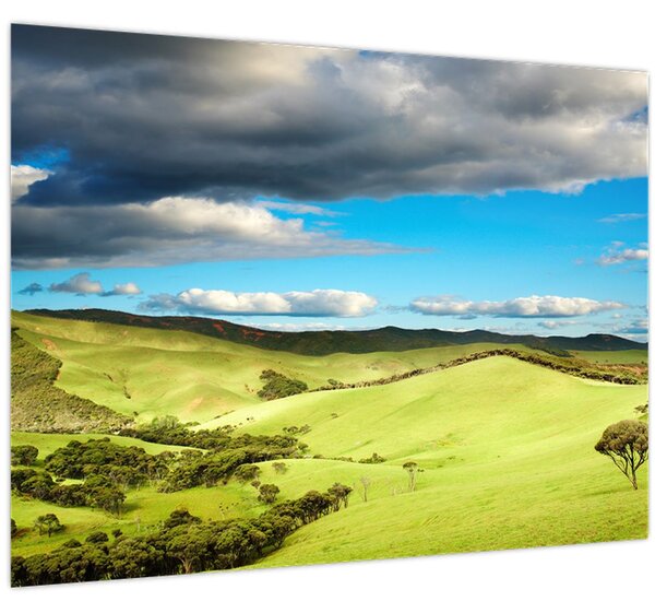 Tablou - Peisaj verde cu dealuri (70x50 cm)