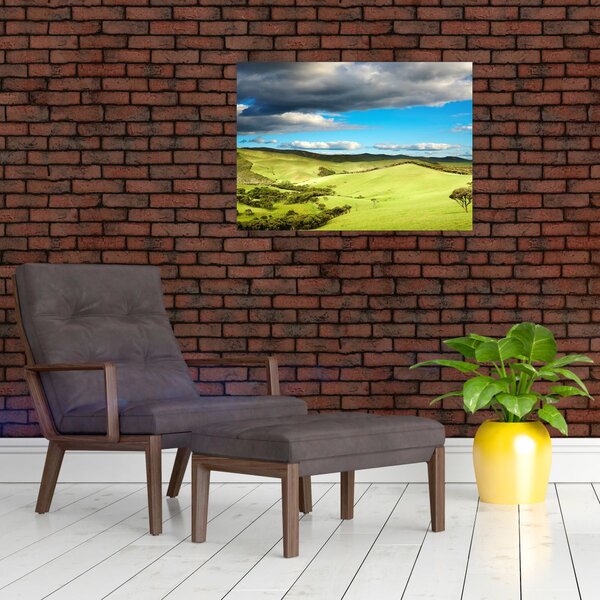Tablou - Peisaj verde cu dealuri (70x50 cm)