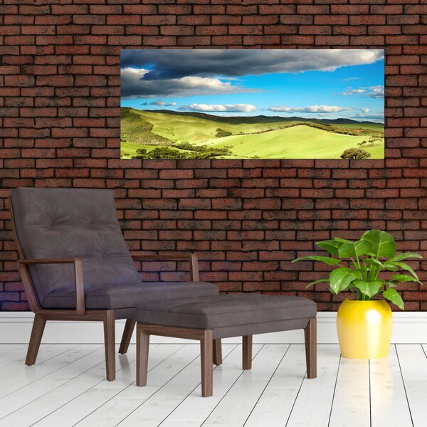Tablou - Peisaj verde cu dealuri (120x50 cm)