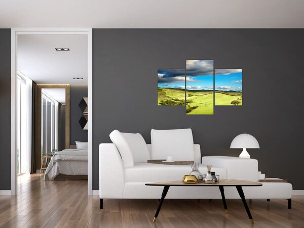 Tablou - Peisaj verde cu dealuri (90x60 cm)
