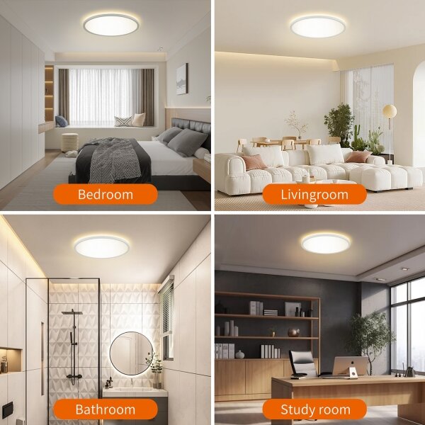 Plafonieră LED dimabilă cu senzor de mișcare ULTRA SLIM LED/24W/230V d. 42 cm + telecomandă