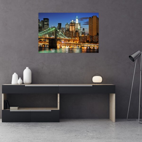 Tablou - Pod cu New York (90x60 cm)