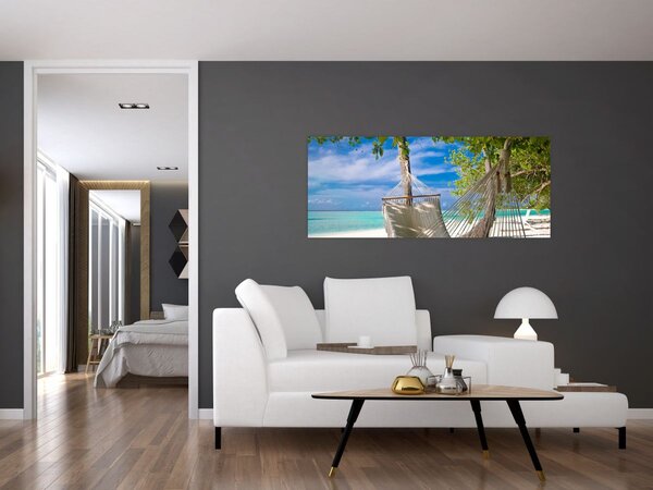 Tablou - Hamac pe plajă (120x50 cm)