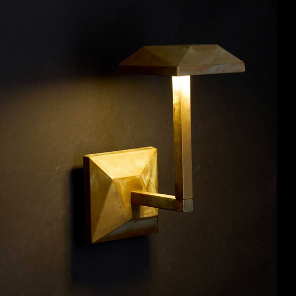 Moretti Luce Lampă de perete exterioară cu LED Aura Edge, înălțime 24 cm, alamă antică, Bronz / Alamă Veche, Alamă, Casă de țară / Rustic