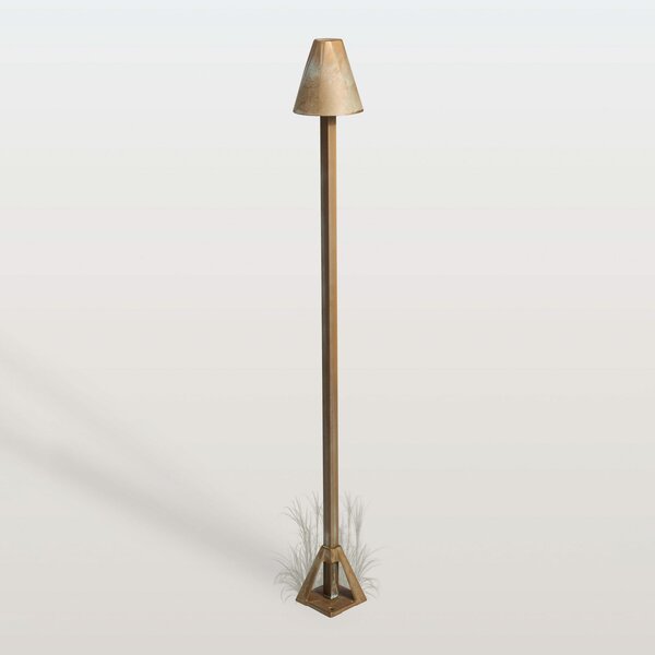 Moretti Luce Bornă luminoasă LED Silva Disk, înălțime 80 cm, alamă antică, IP65, Bronz / Alamă Veche, Alamă, Casă de țară / Rustic
