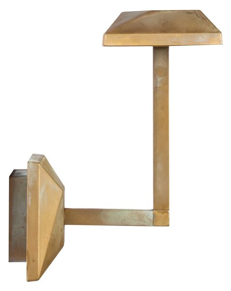 Moretti Luce Lampă de perete exterioară cu LED Aura Edge, înălțime 24 cm, alamă antică, Bronz / Alamă Veche, Alamă, Casă de țară / Rustic