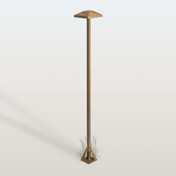 Moretti Luce Bornă luminoasă LED Aura Edge, înălțime 100 cm, alamă antică, IP65, Bronz / Alamă Veche, Alamă, Casă de țară / Rustic