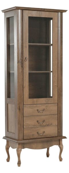 Vitrina VILAR DA4, stejar lefkas, DTD laminat, 75x42x196 cm
