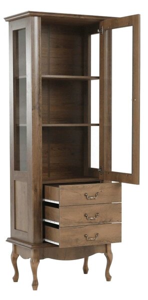 Vitrina VILAR DA4, stejar lefkas, DTD laminat, 75x42x196 cm